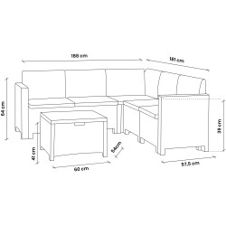 Set mobilier de gradina Bica Nebraska Corner (Brown) Thumb
