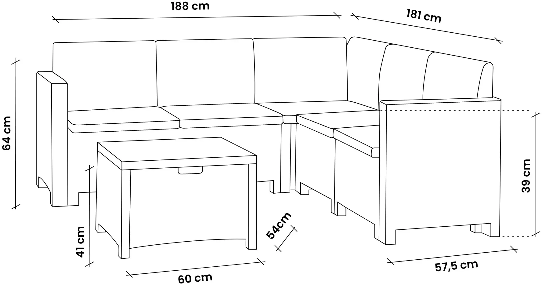 Set mobilier de gradina Bica Nebraska Corner (Brown)