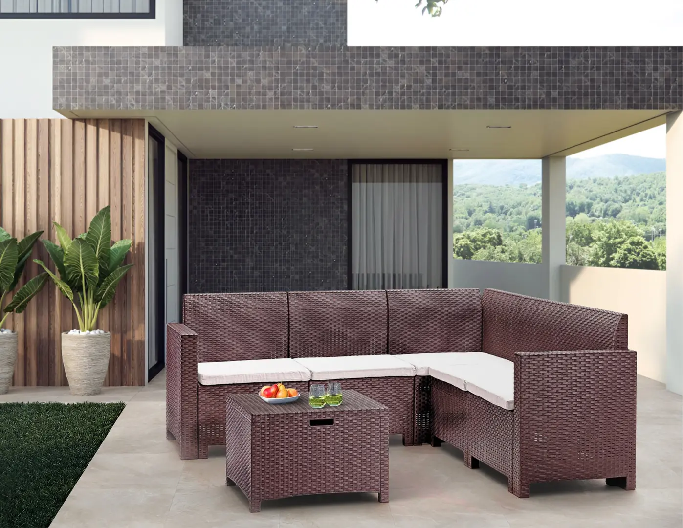 Set mobilier de gradina Bica Nebraska Corner (Brown)