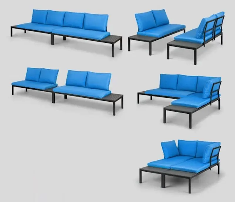 Садовый диван Blumfeldt Cartagena (Black/Blue) - 3