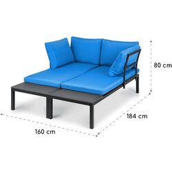 Садовый диван Blumfeldt Cartagena (Black/Blue) Thumb
