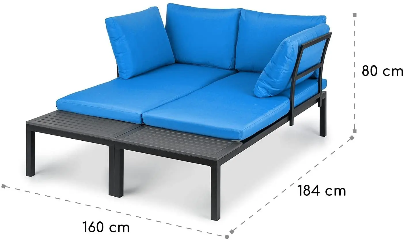 Садовый диван Blumfeldt Cartagena (Black/Blue) - 5