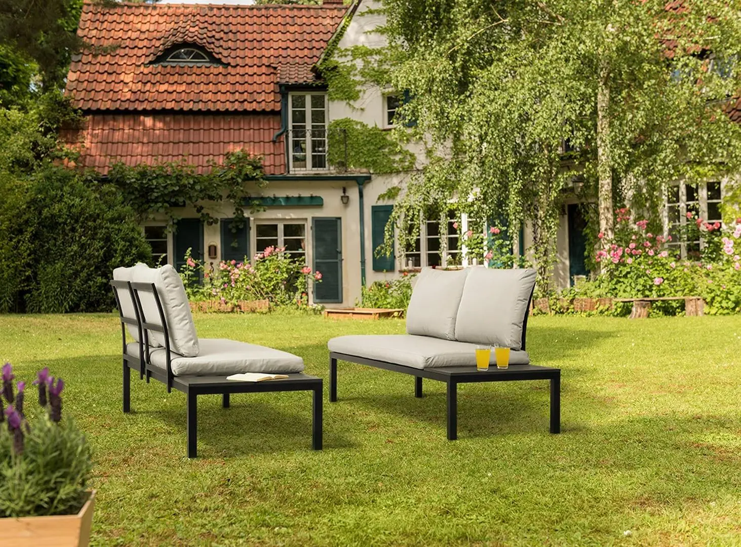Набор садовых диванов Blumfeldt Cartagena (Black/Grey) - 5