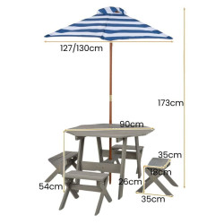 Masa pentru copii picnic Costway NP11822HS (Grey) Thumb