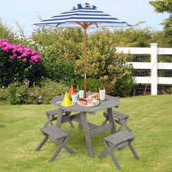 Masa pentru copii picnic Costway NP11822HS (Grey)
