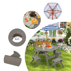 Masa pentru copii picnic Costway NP11822HS (Grey) Thumb