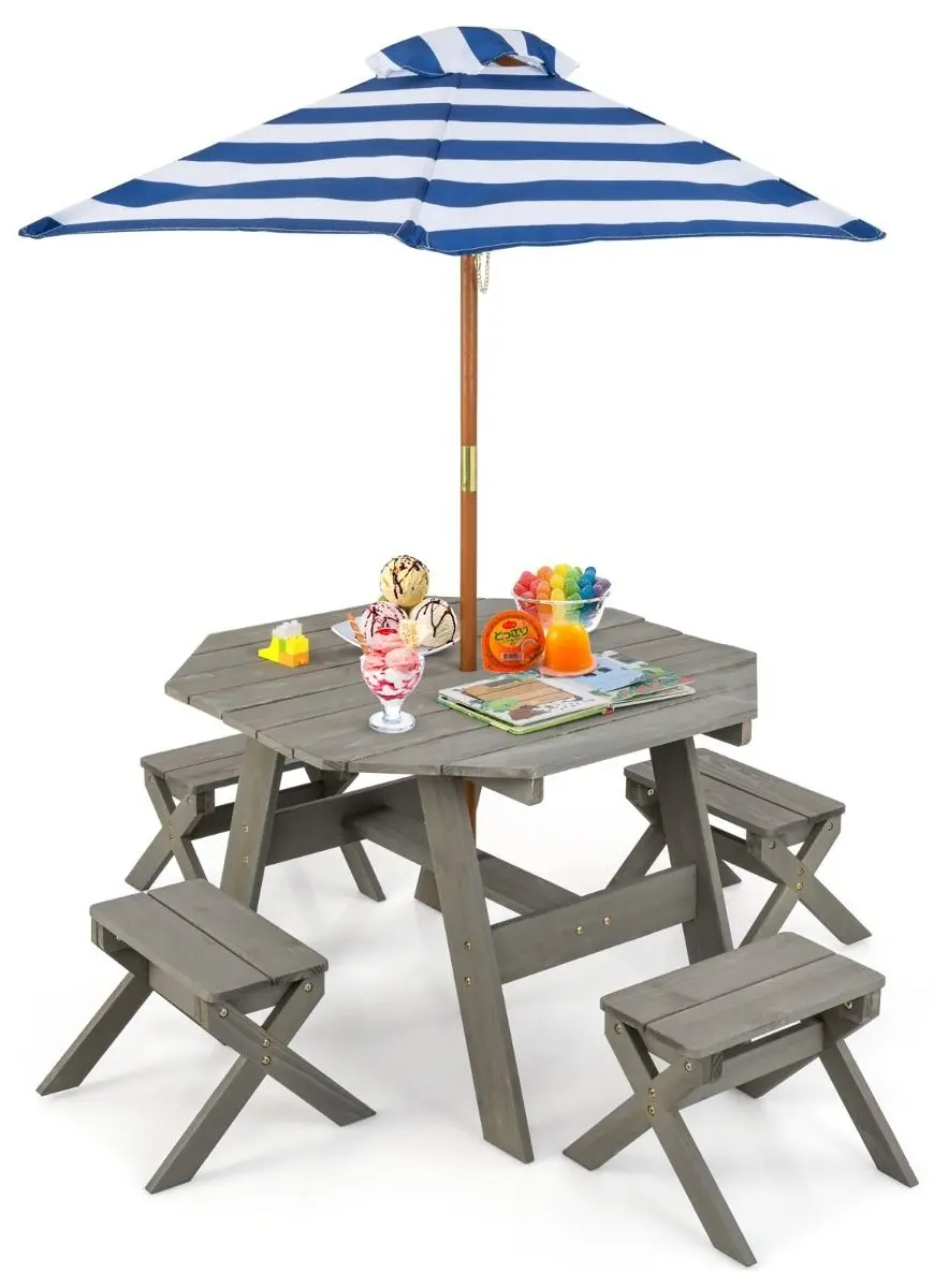 Masa pentru copii picnic Costway NP11822HS (Grey)