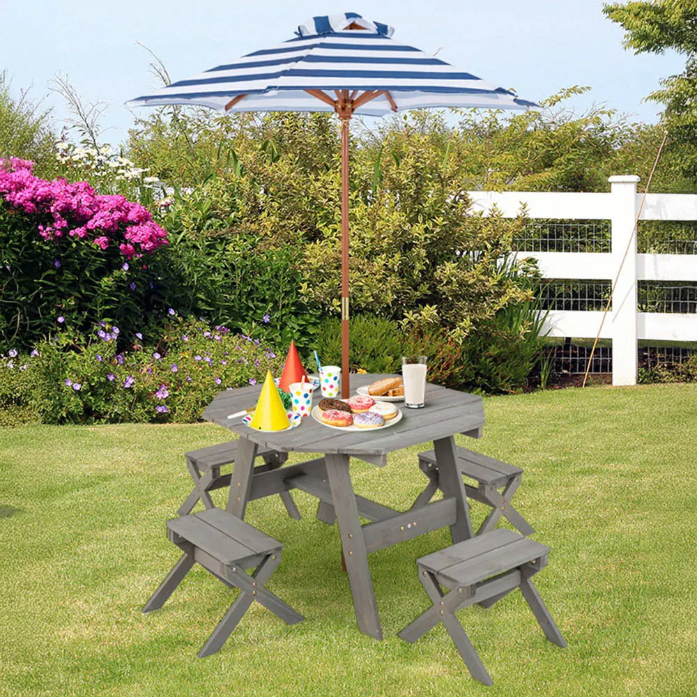 Masa pentru copii picnic Costway NP11822HS (Grey)