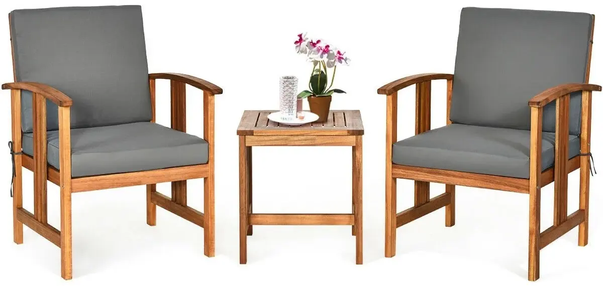 Комплект садовой мебели Costway HW63885GR (Grey/Natural) - 3