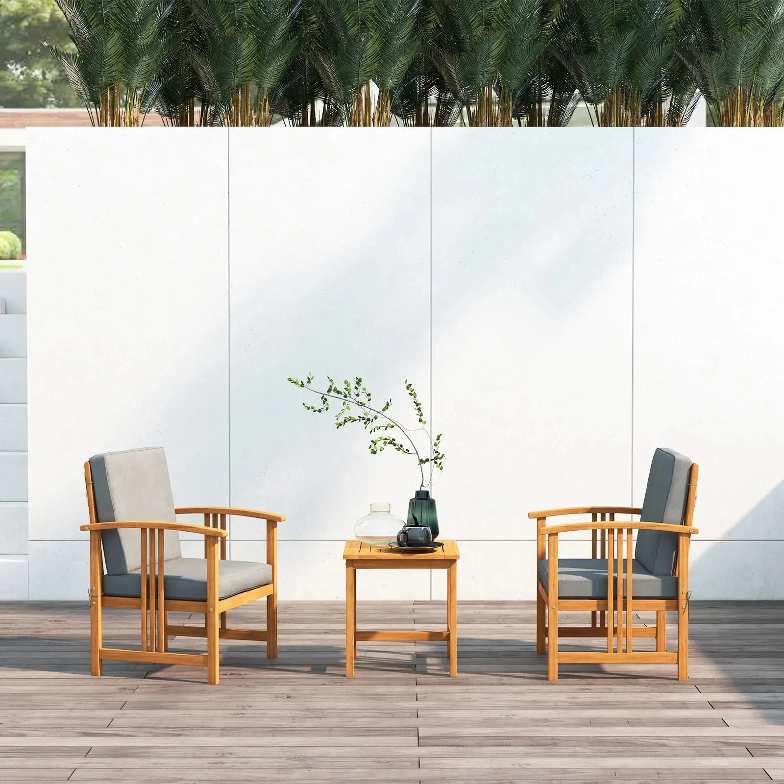 Комплект садовой мебели Costway HW63885GR (Grey/Natural) - 4