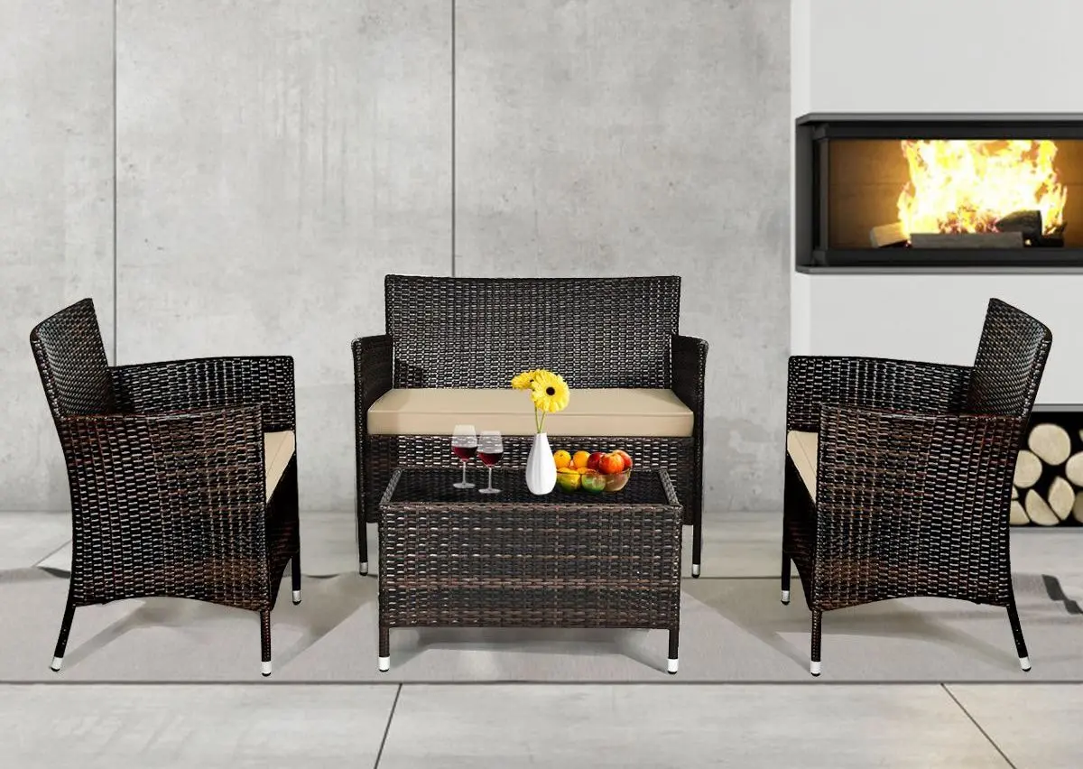 Set mobilier de gradina Costway HW67772BN (Brown)