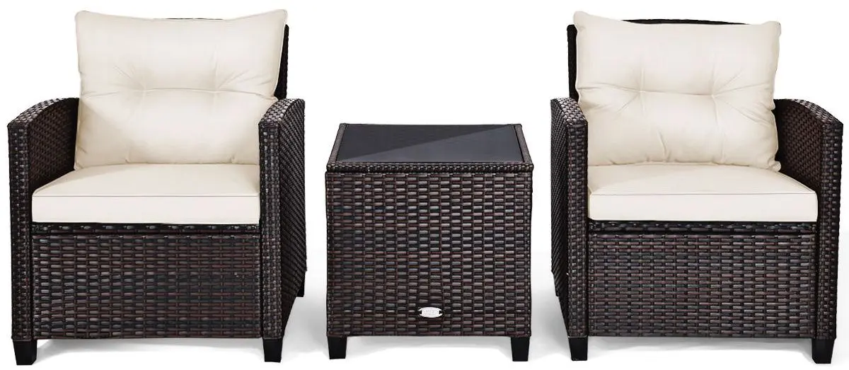 Комплект садовой мебели Costway HW68667WH (Brown/Beige)