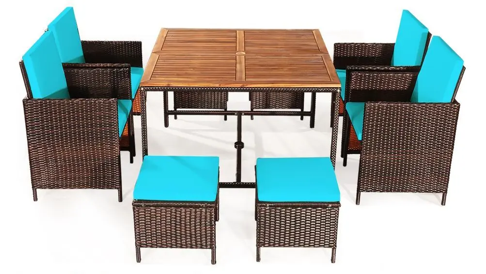 Set mobilier de gradina Costway HW70674TU (Brown/Turquoise) - 7