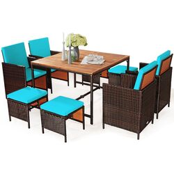 Set mobilier de gradina Costway HW70674TU (Brown/Turquoise) Thumb