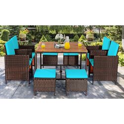 Set mobilier de gradina Costway HW70674TU (Brown/Turquoise) Thumb
