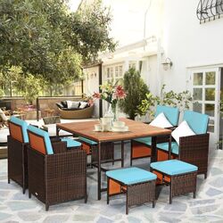 Set mobilier de gradina Costway HW70674TU (Brown/Turquoise) Thumb
