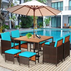 Set mobilier de gradina Costway HW70674TU (Brown/Turquoise) Thumb