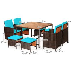 Set mobilier de gradina Costway HW70674TU (Brown/Turquoise) Thumb