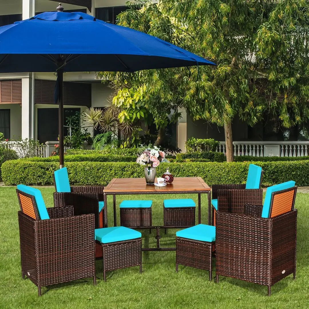 Set mobilier de gradina Costway HW70674TU (Brown/Turquoise) - 2
