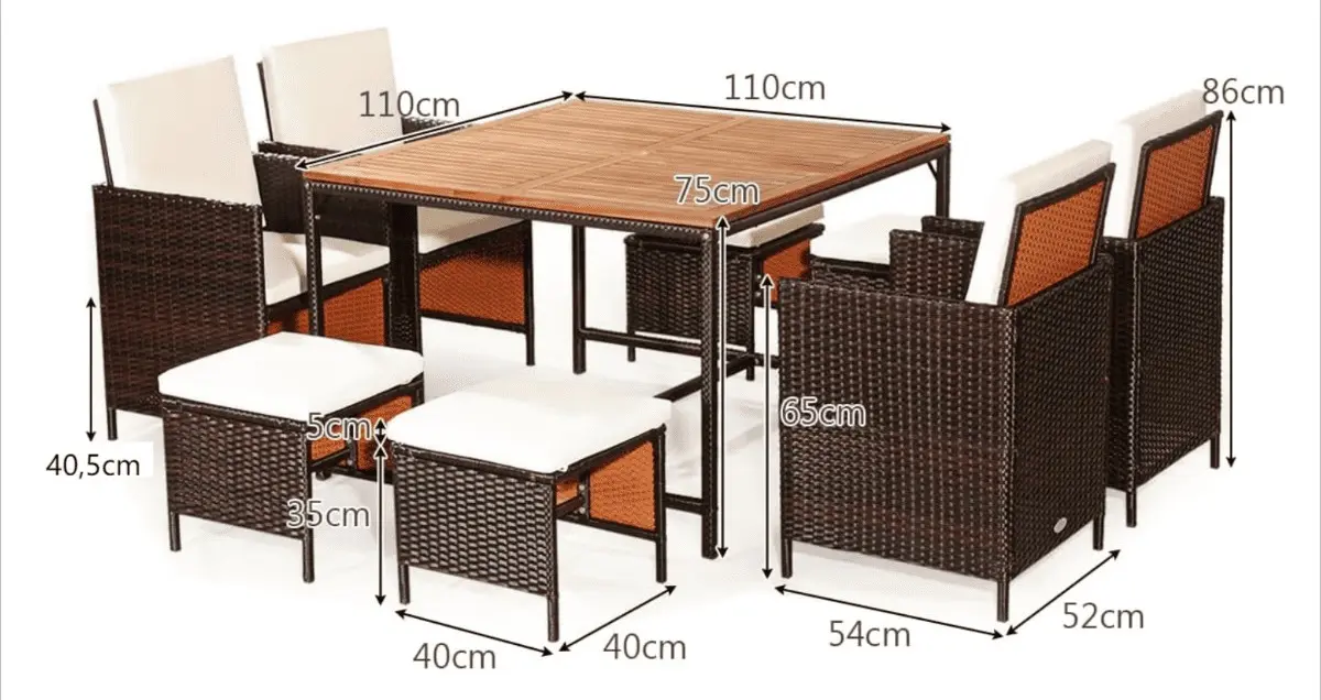 Set mobilier de gradina Costway HW70674WH (Beige/Brown)