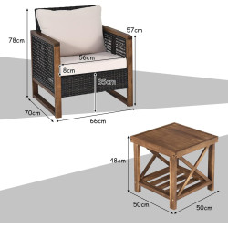 Комплект садовой мебели Costway HW70703BN (Brown) Thumb