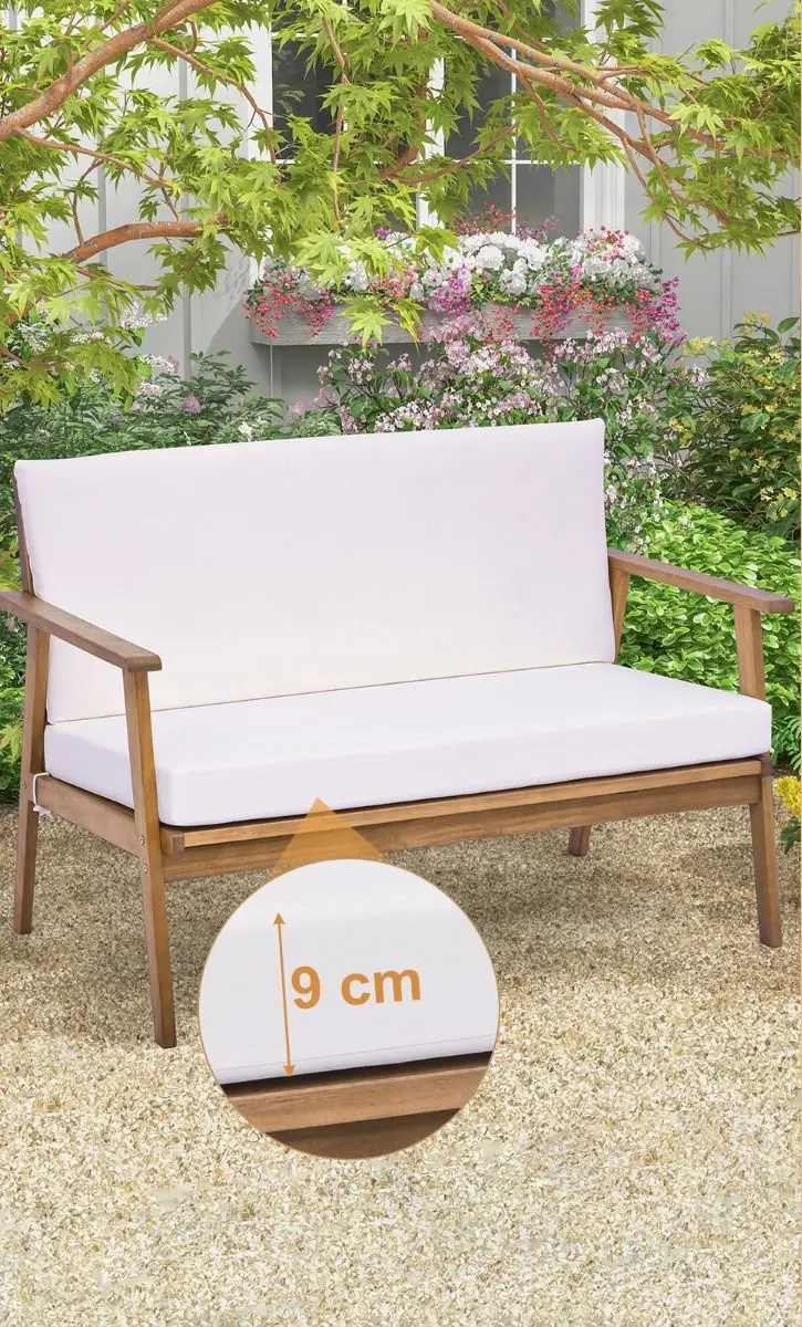 Комплект садовой мебели Costway HW71513WH (White/Natural) - 4