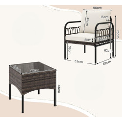 Set mobilier de gradina Costway HW71583WH (Beige/Brown) Thumb