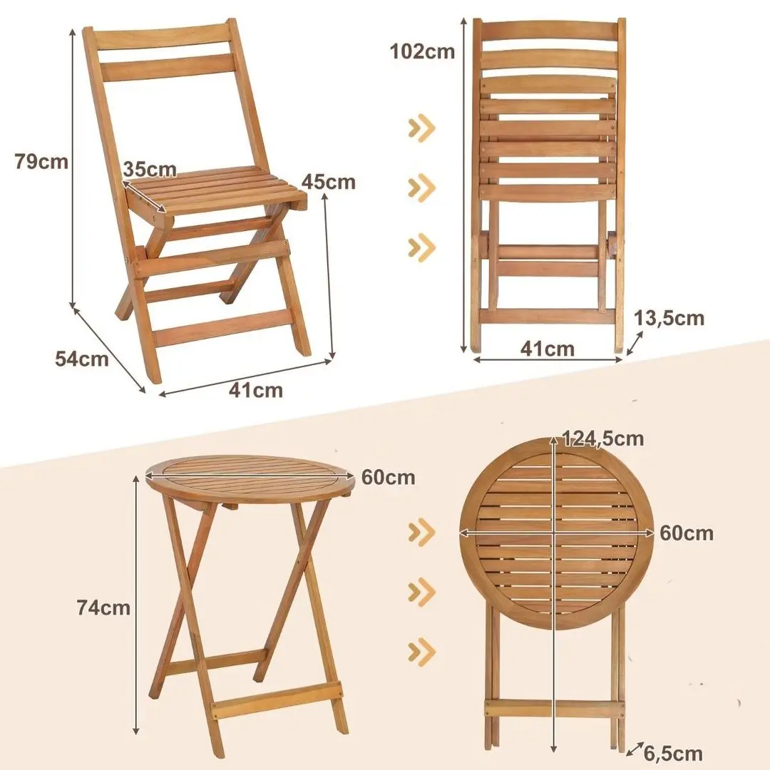 Set mobilier de gradina Costway HW71590 (Natual)