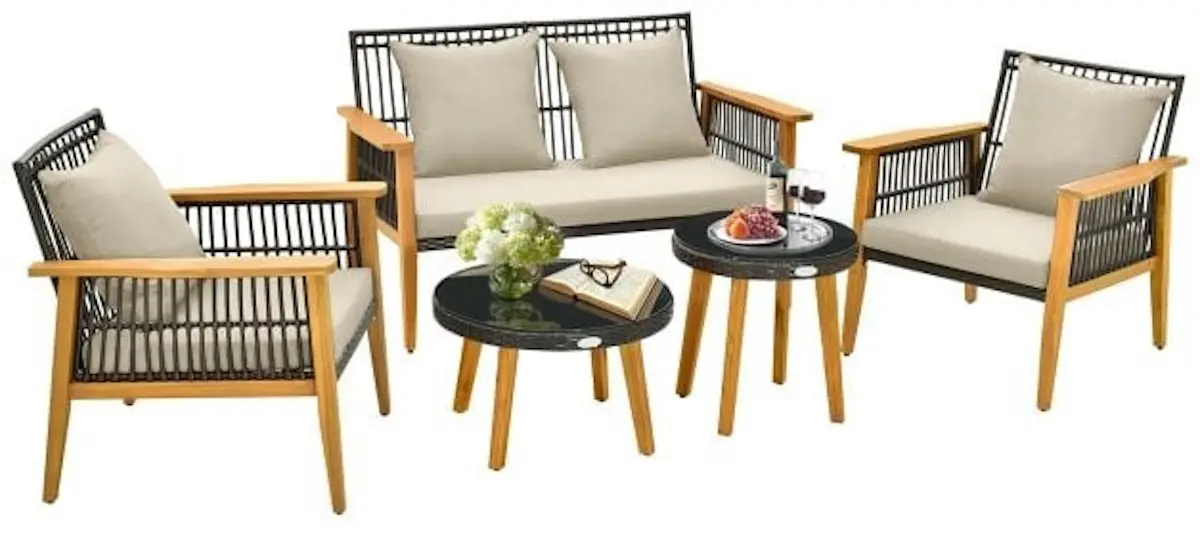 Set mobilier de gradina Costway HW71619BN (Brown)