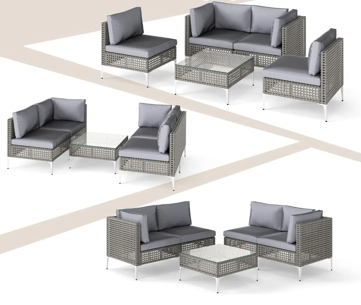 Комплект садовой мебели Costway HW74068GR (Grey) - 2