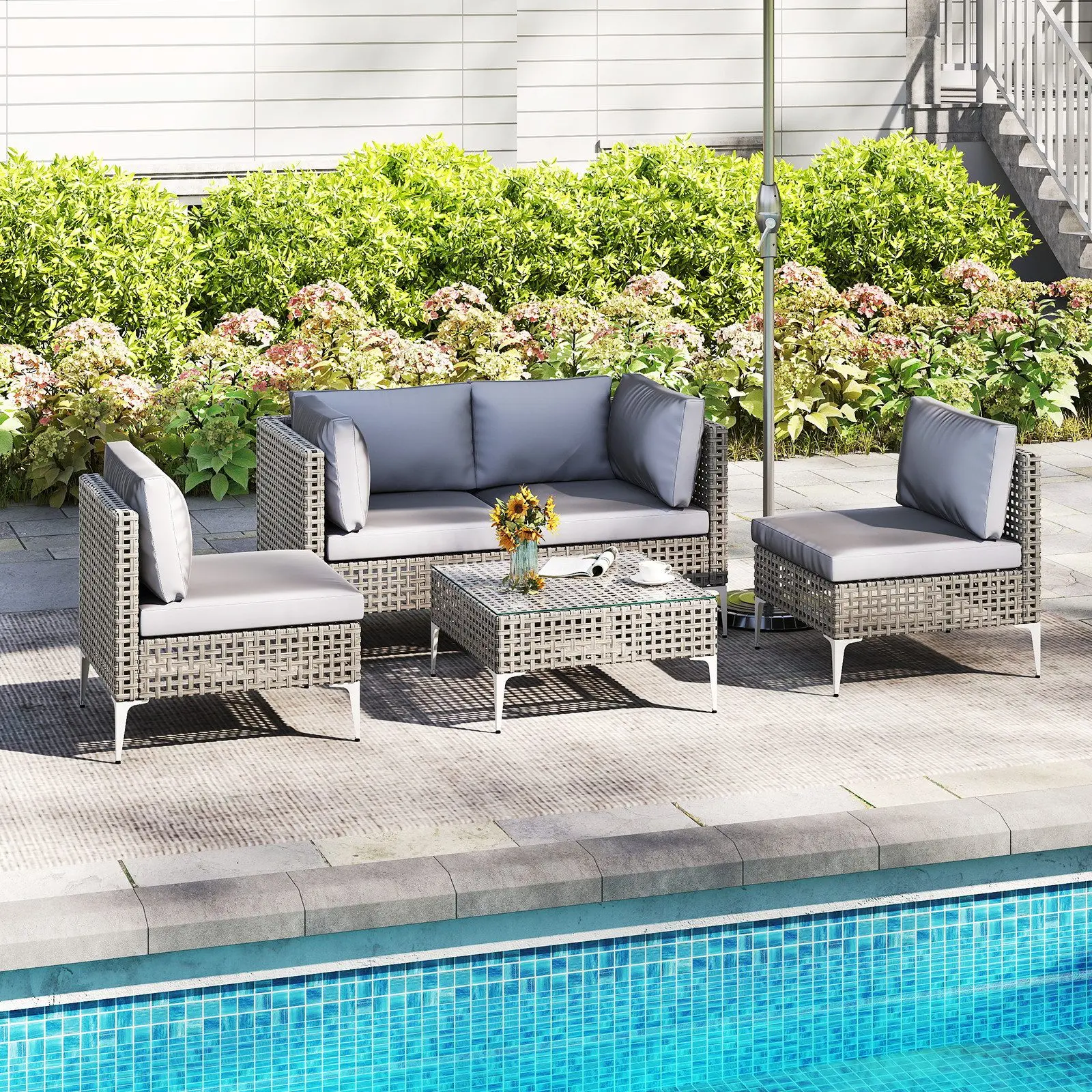 Комплект садовой мебели Costway HW74068GR (Grey) - 4