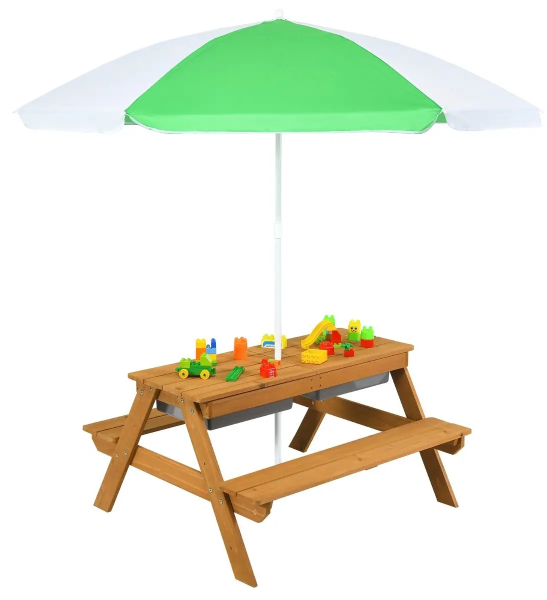 Set mobilier de gradină Costway HY10008GW (Natural/Green) - 2