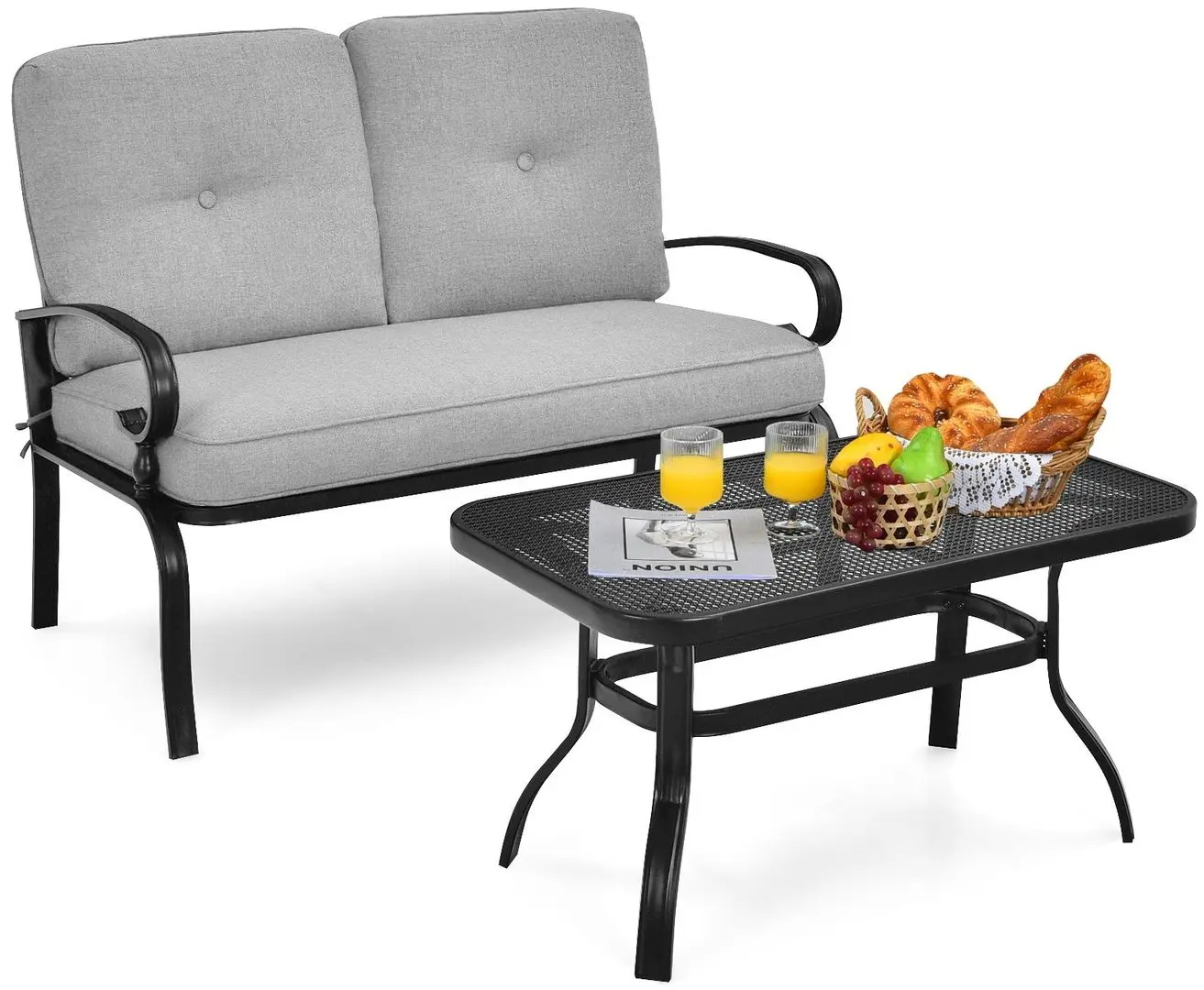 Set mobilier de gradina Costway NP10179GR (Black/Grey)
