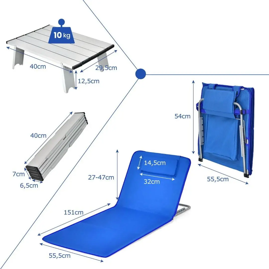 Set mobilier de gradina Costway NP10213NY (Blue)