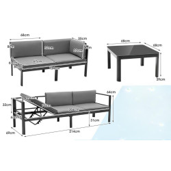 Set mobilier de gradina Costway NP10603GR (Grey) Thumb