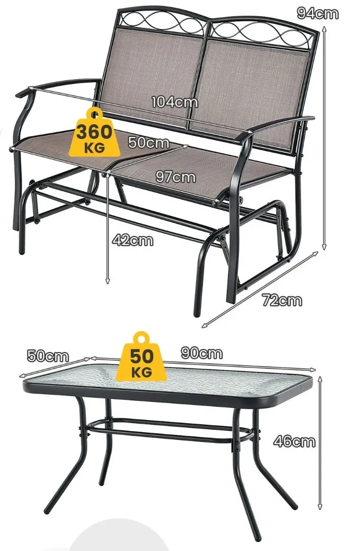 Set mobilier de gradina Costway NP10952BN-1 (Brown/Black)