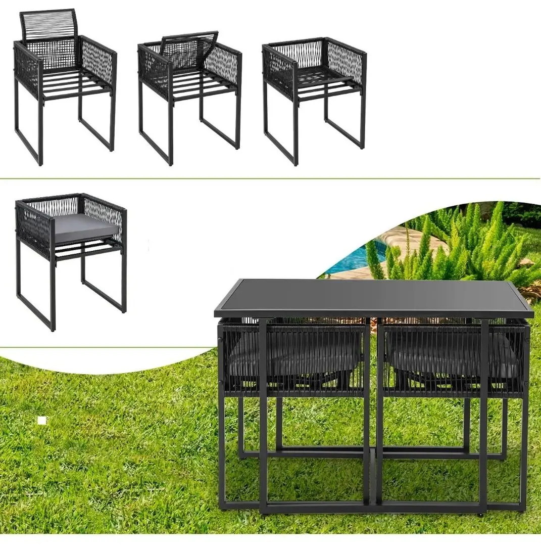 Set mobilier de gradina Costway NP11050DK (Black/Grey) - 4