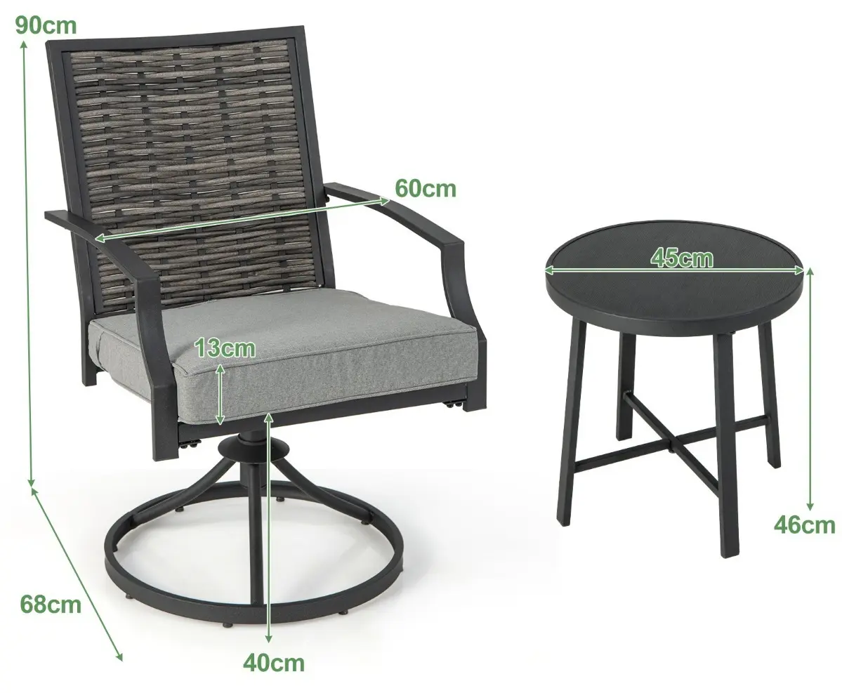 Set mobilier de gradina Costway NP11212 (Black)