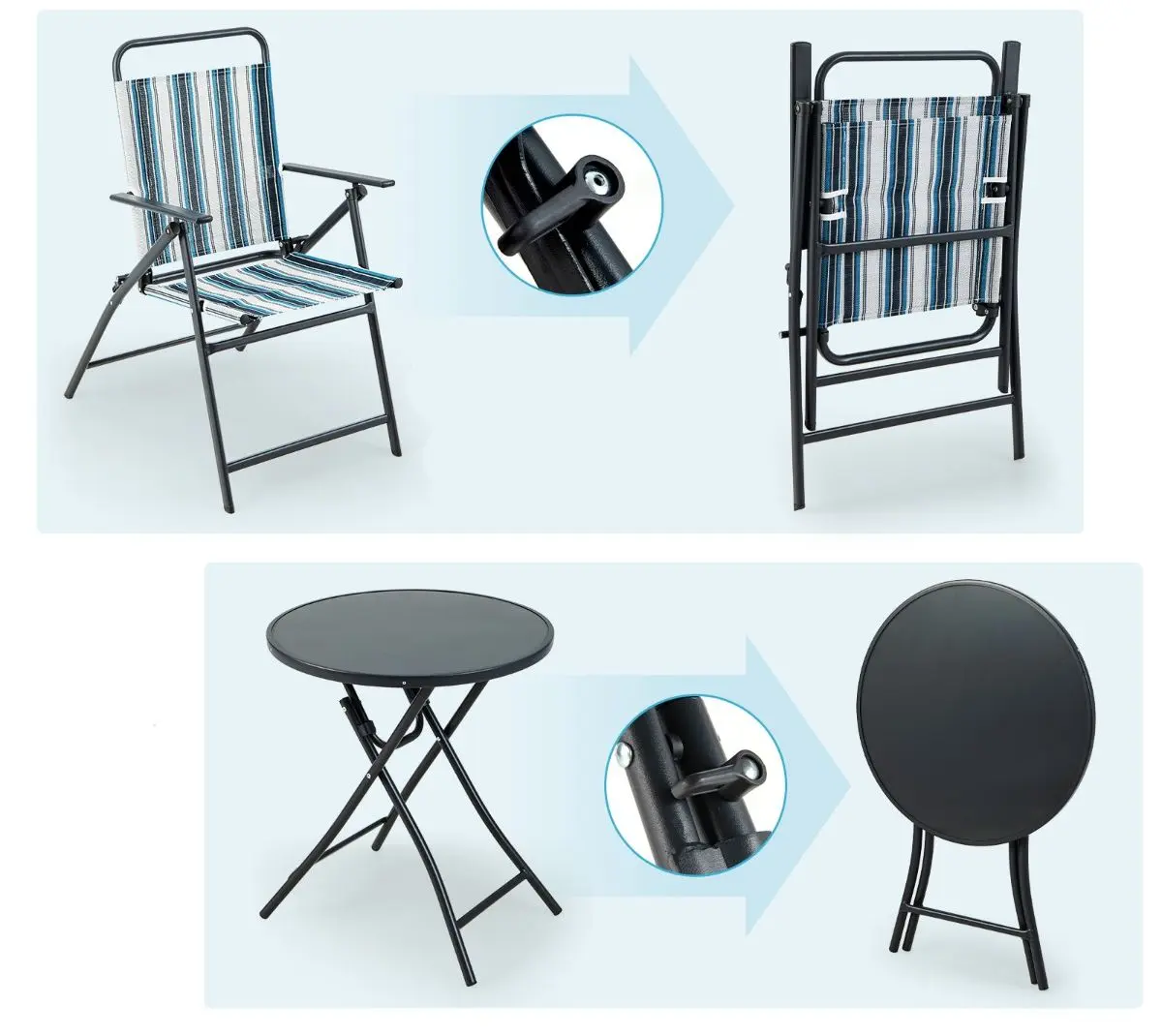 Комплект садовой мебели Costway NP11215 (Black/Blue)