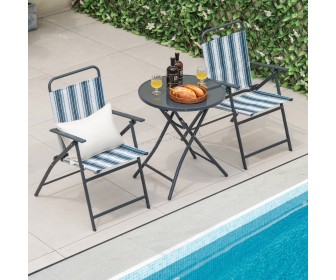 Set mobilier de gradina Costway NP11215 (Black/Blue)