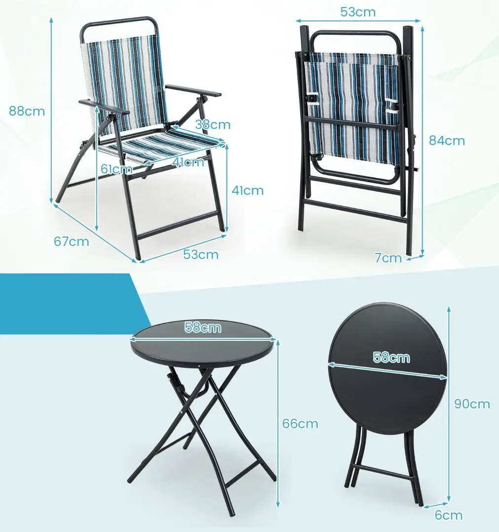 Комплект садовой мебели Costway NP11215 (Black/Blue)