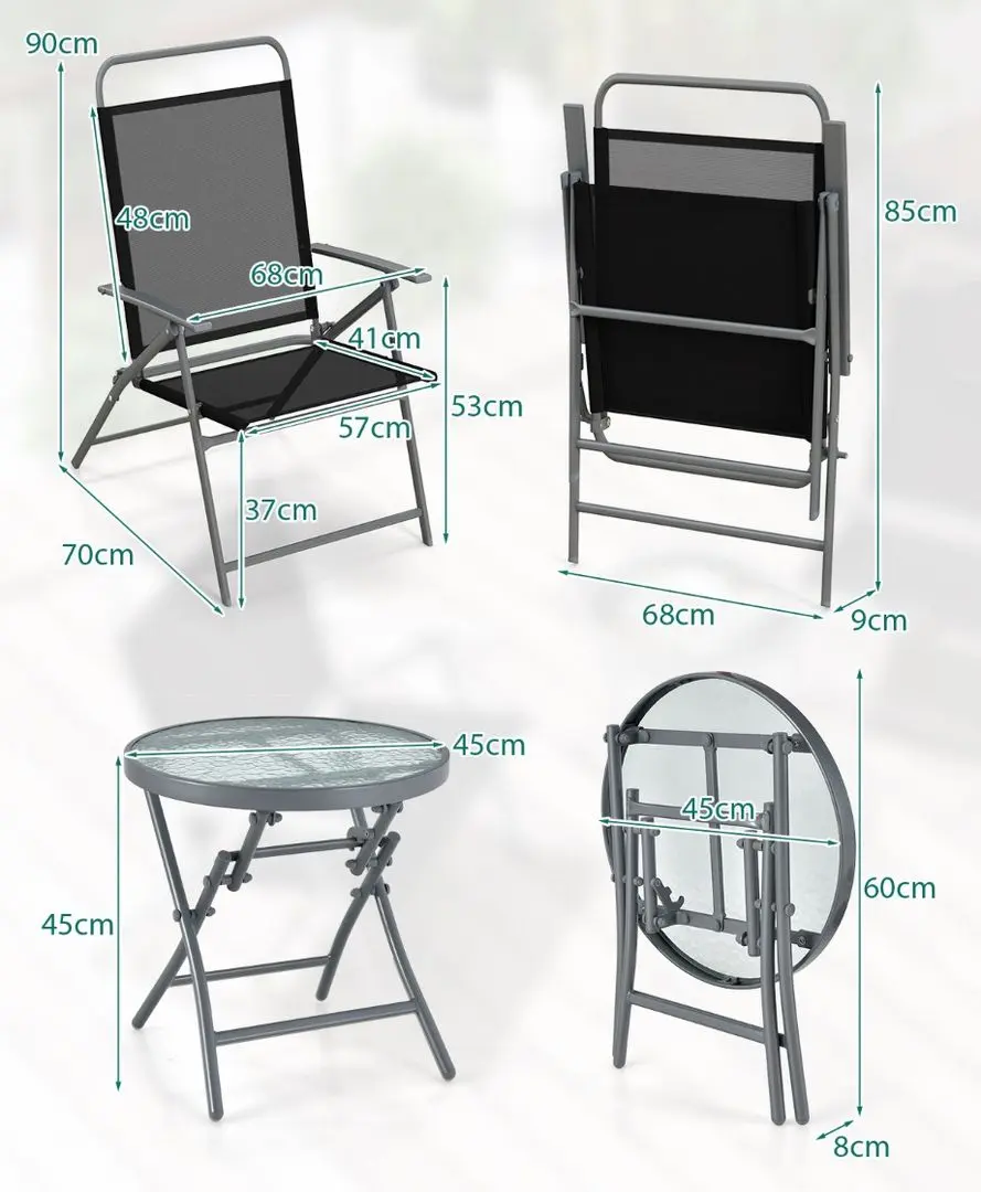 Set mobilier de gradina Costway NP11216 (Black/Silver)