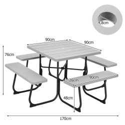 Set mobilier de gradina Costway NP11265GR (Grey) Thumb