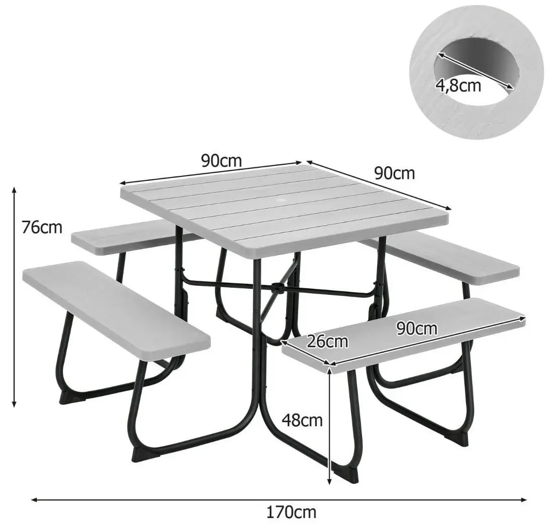 Set mobilier de gradina Costway NP11265GR (Grey)