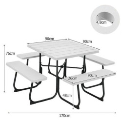 Set mobilier de gradina Costway NP11265WH (White) Thumb