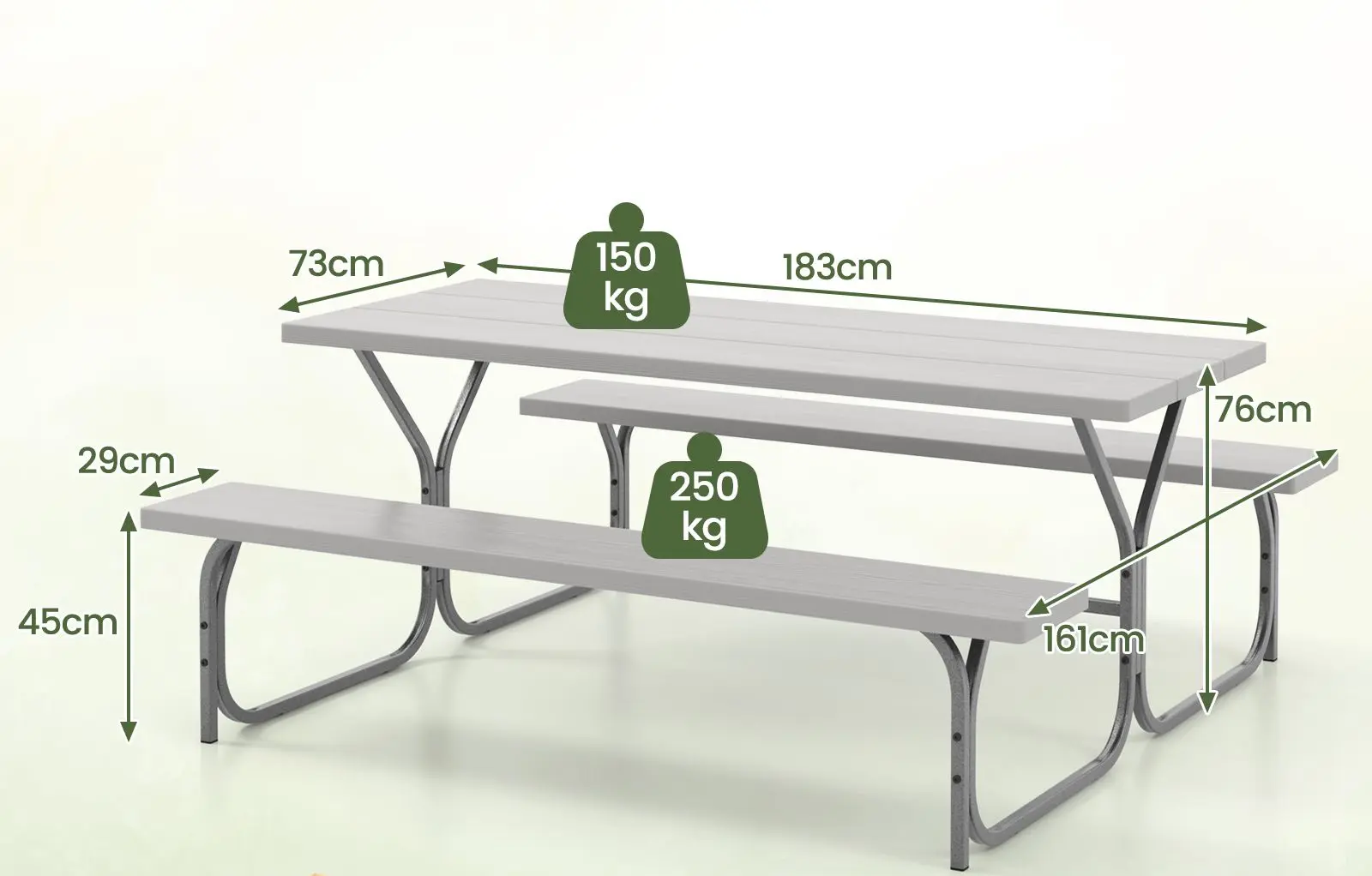 Set mobilier de gradina Costway NP11266GR (Grey)