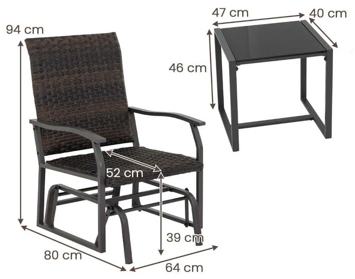 Set mobilier de gradina Costway NP11491BN (Brown)