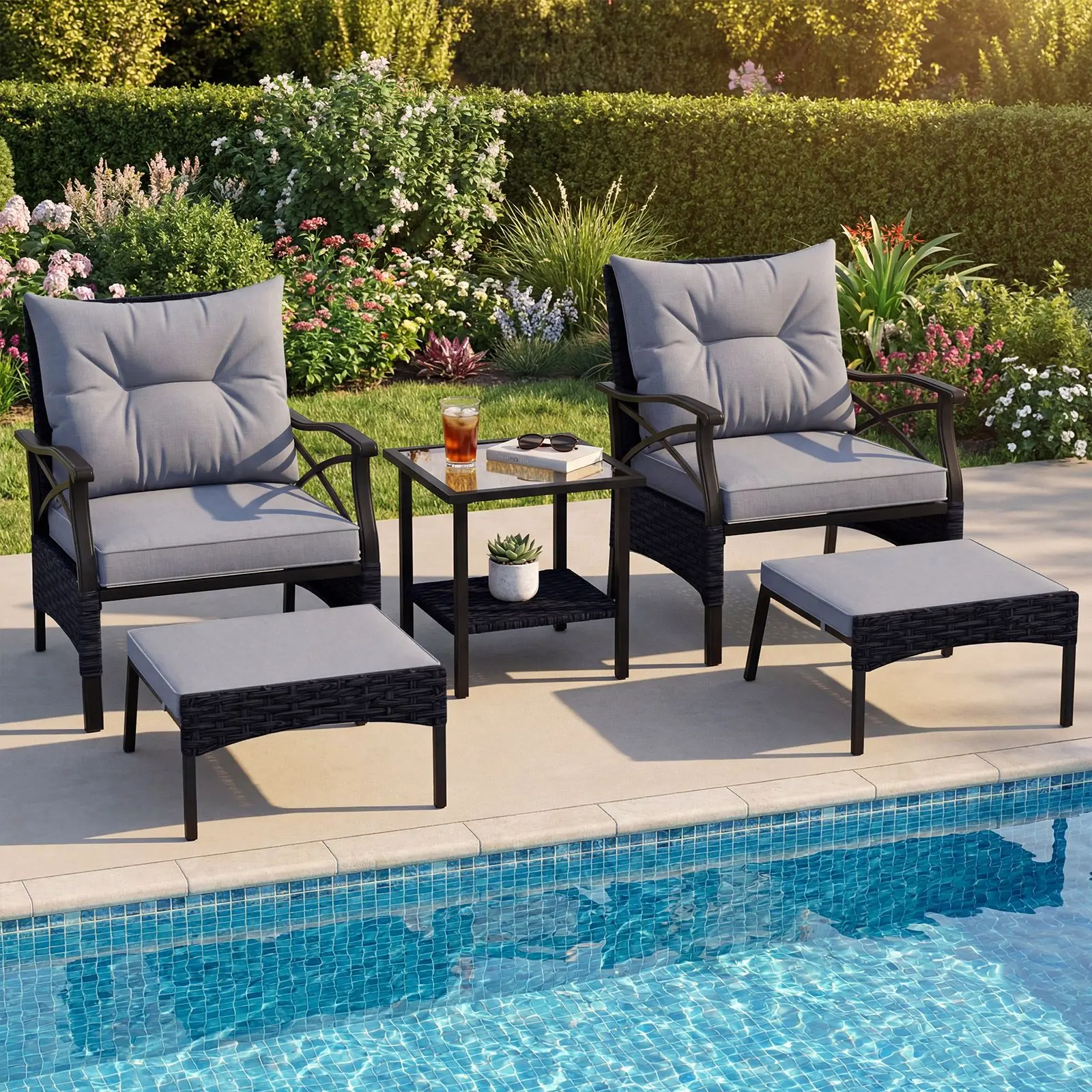 Set mobilier de gradina Costway NP11576GR (Grey) - 3