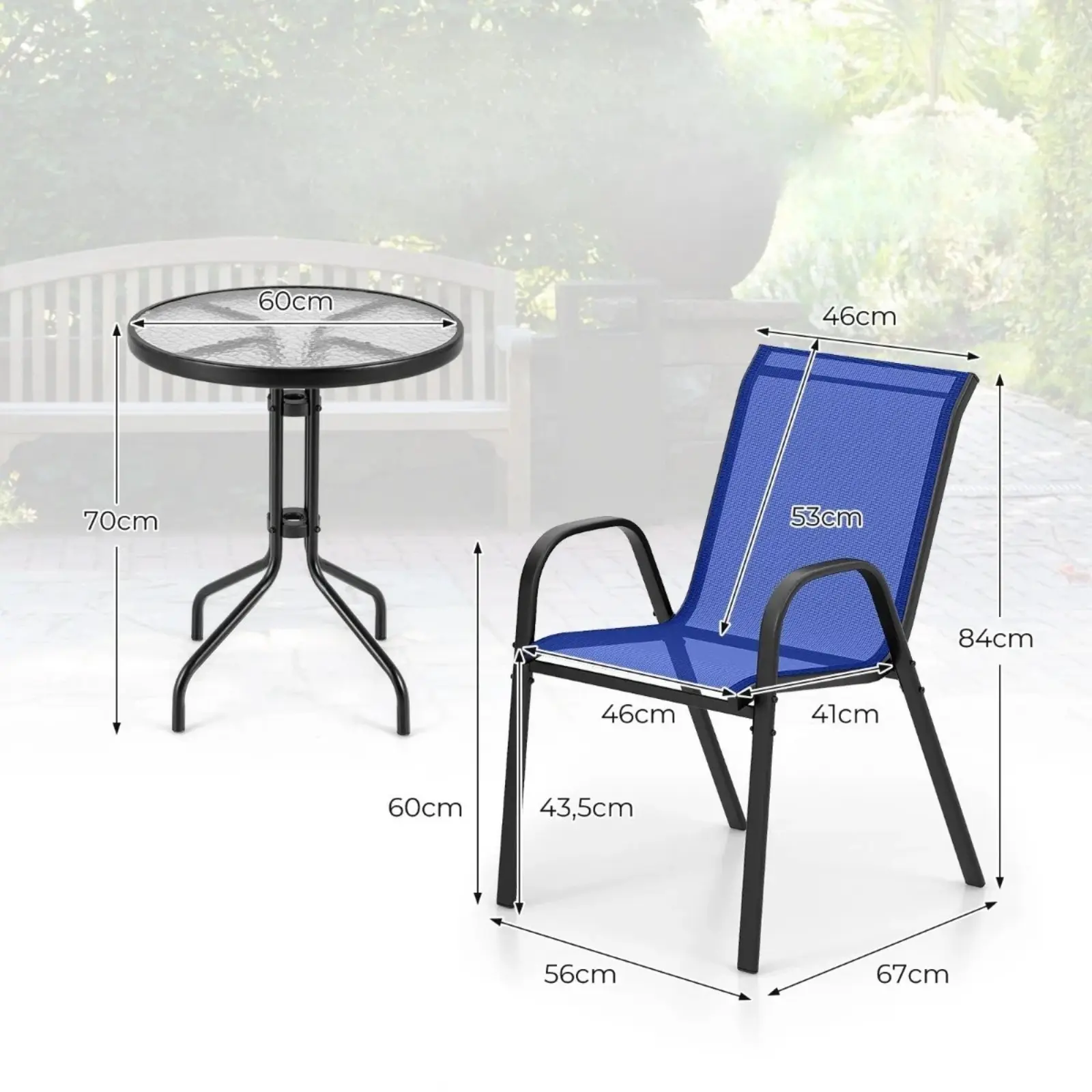 Комплект садовой мебели Costway NP11611NY (Blue) - 3