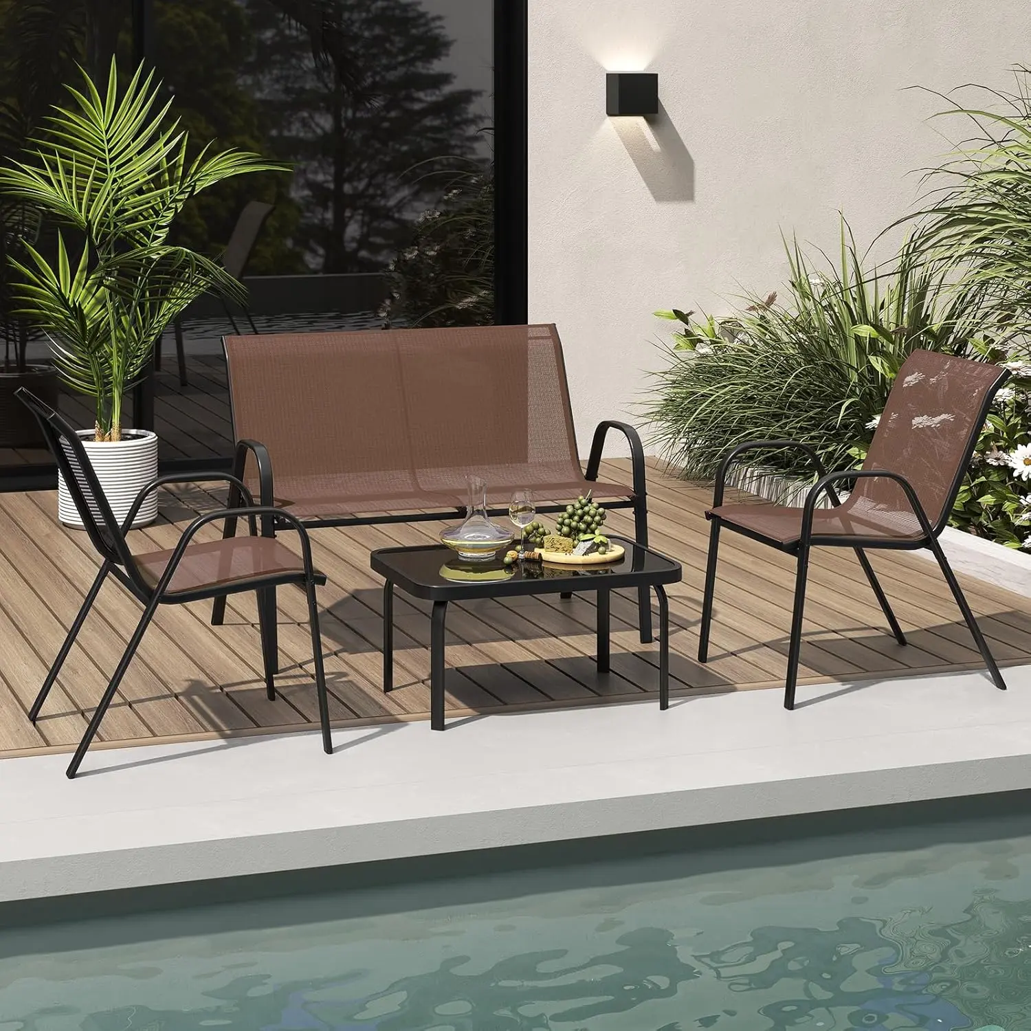 Комплект садовой мебели Costway NP11612BN (Brown) - 3